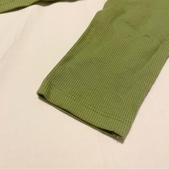 Zara Green Long Sleeve Crop Top Collard Shirt Size Medium - Picture 13 of 15